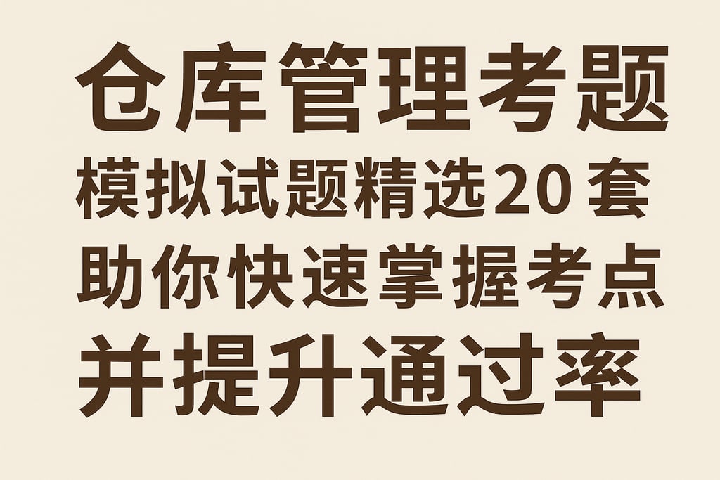 仓库管理考题模拟试题精选20套，助你快速掌握考点并提升通过率
