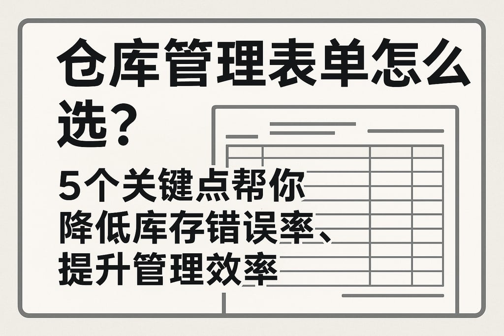 仓库管理表单怎么选？5个关键点帮你降低库存错误率，提升管理效率