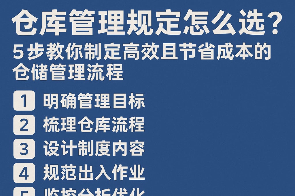 仓库管理规定怎么选？5步教你制定高效且节省成本的仓储管理流程