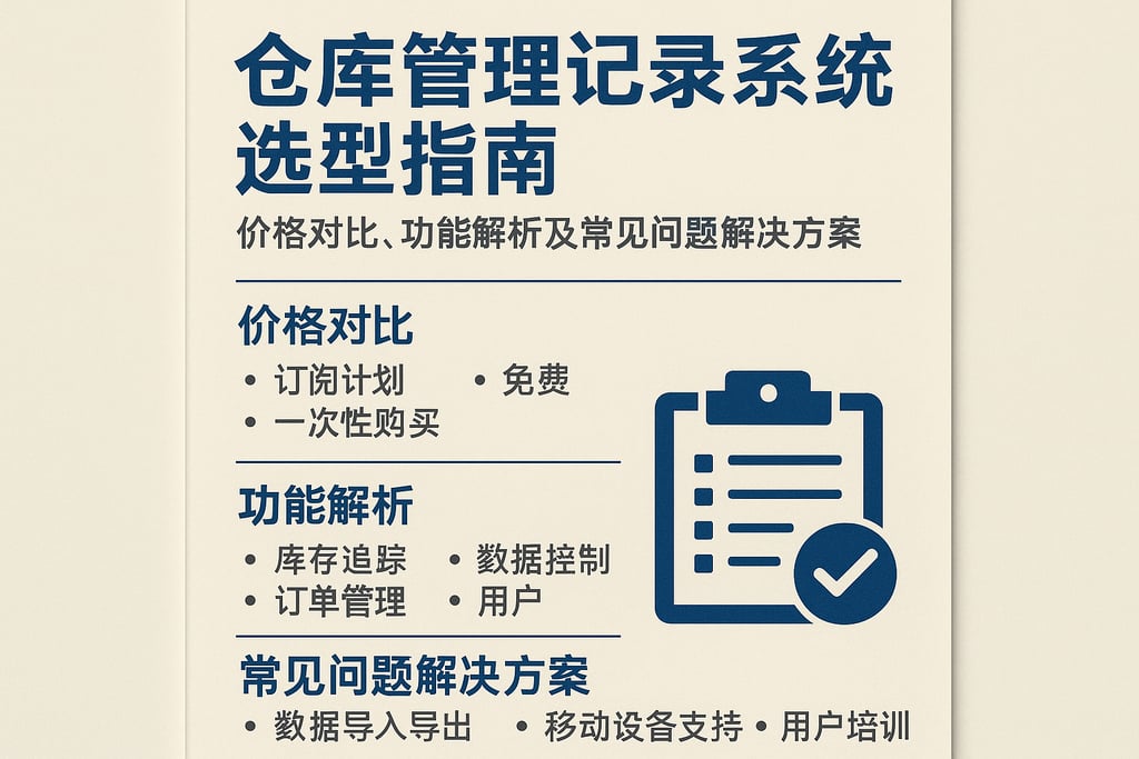 仓库管理记录系统选型指南：价格对比、功能解析及常见问题解决方案