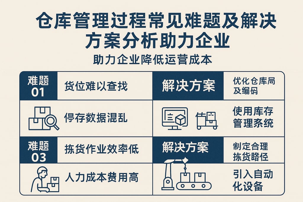 仓库管理过程常见难题及解决方案分析，助力企业降低运营成本