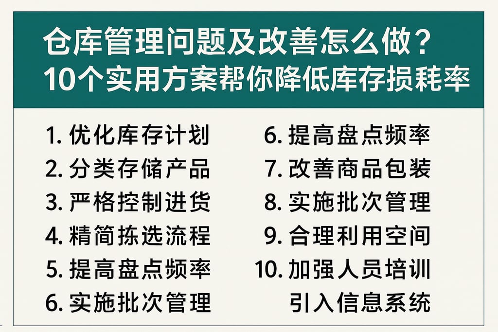 仓库管理问题及改善怎么做？10个实用方案帮你降低库存损耗率