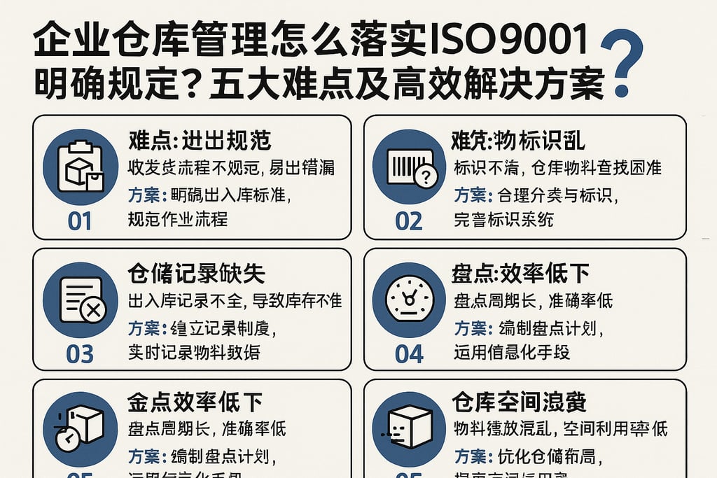 企业仓库管理怎么落实ISO9001明确规定？五大难点及高效解决方案