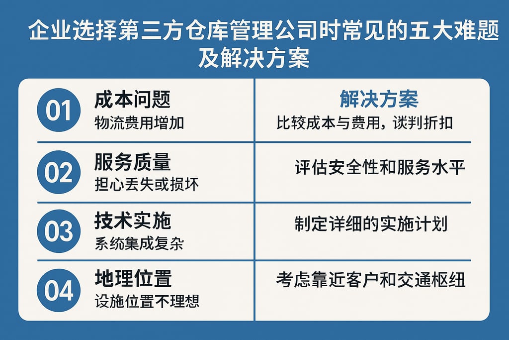 企业选择第三方仓库管理公司时常见的五大难题及解决方案