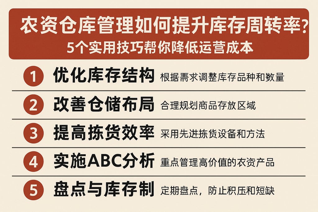 农资仓库管理如何提升库存周转率？5个实用技巧帮你降低运营成本
