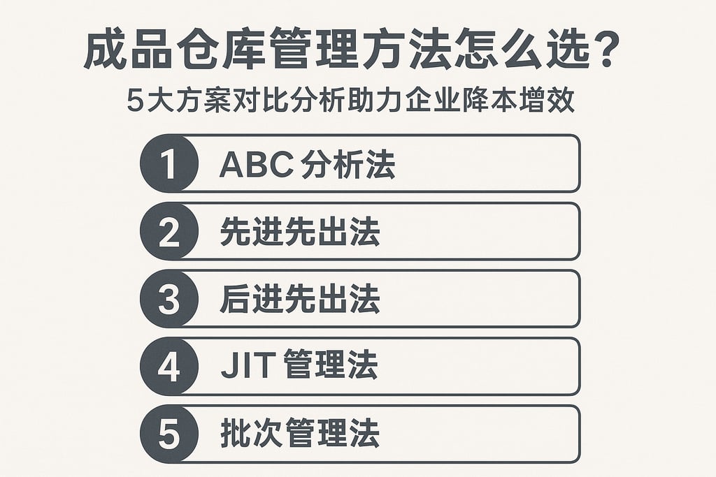 成品仓库管理方法怎么选？5大方案对比分析助力企业降本增效