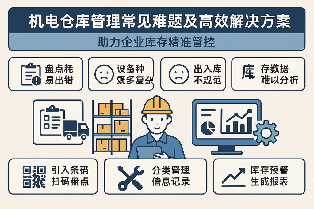 机电仓库管理常见难题及高效解决方案，助力企业库存精准管控