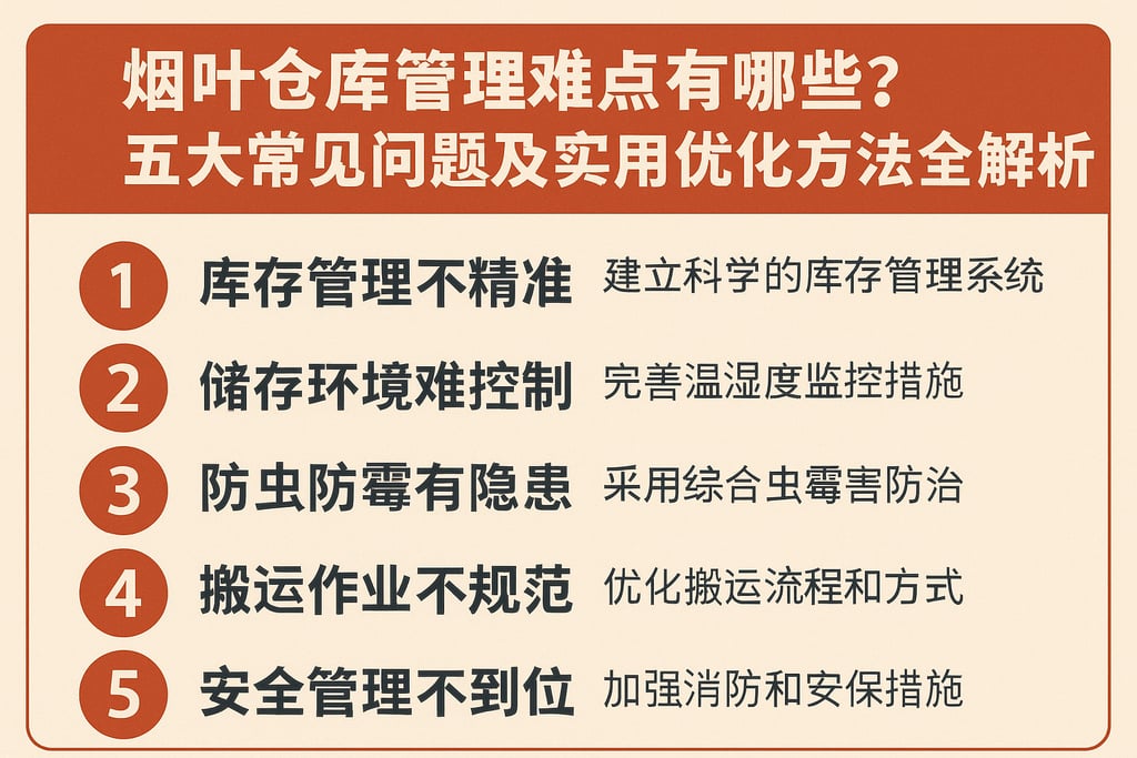 烟叶仓库管理难点有哪些？五大常见问题及实用优化方法全解析