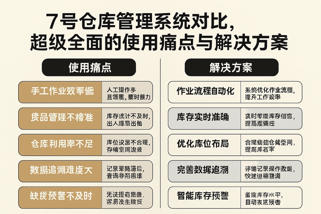7号仓库管理系统对比，超级全面的使用痛点与解决方案