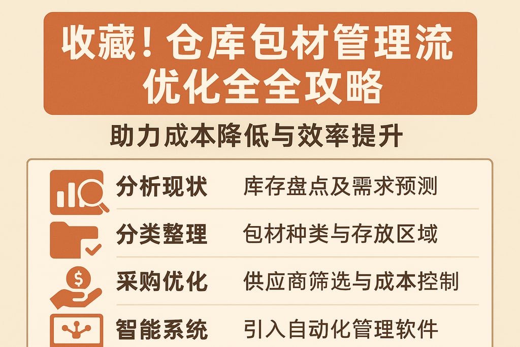 收藏！仓库包材管理流程优化全攻略，助力成本降低与效率提升