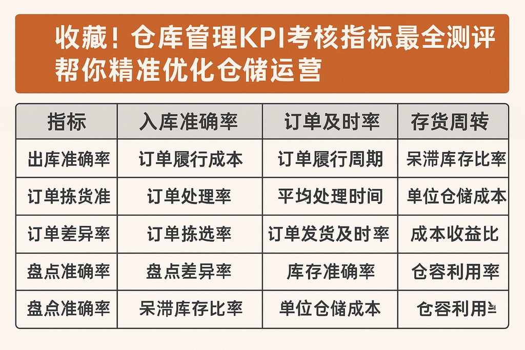 收藏！仓库管理KPI考核指标最全测评，帮你精准优化仓储运营