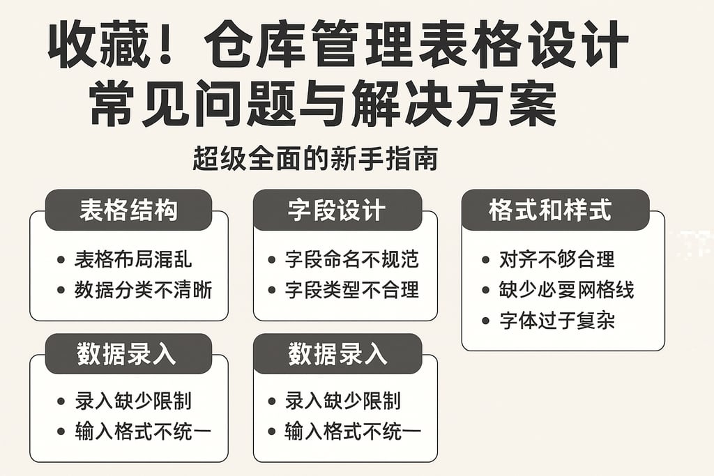 收藏！仓库管理表格设计常见问题与解决方案，超级全面的新手指南
