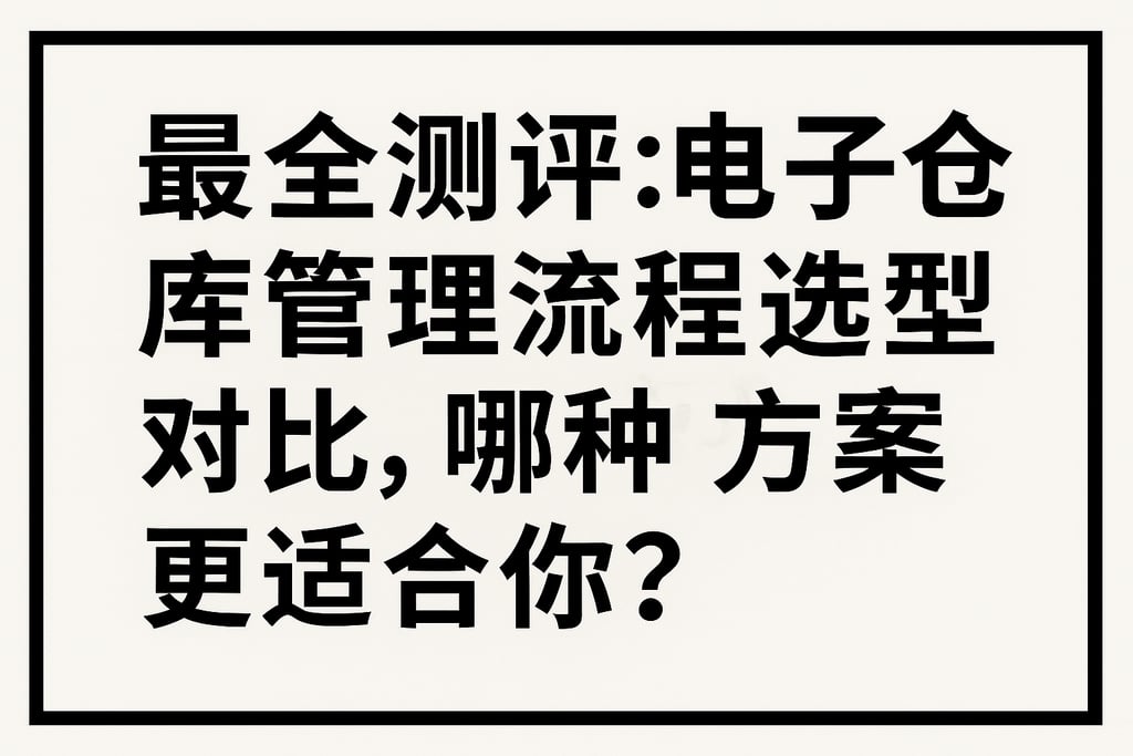 最全测评：电子仓库管理流程选型对比，哪种方案更适合你？
