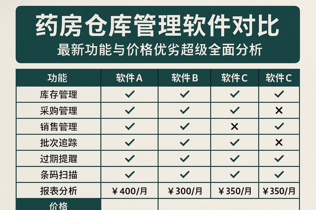 药房仓库管理软件对比，最新功能与价格优劣超级全面分析