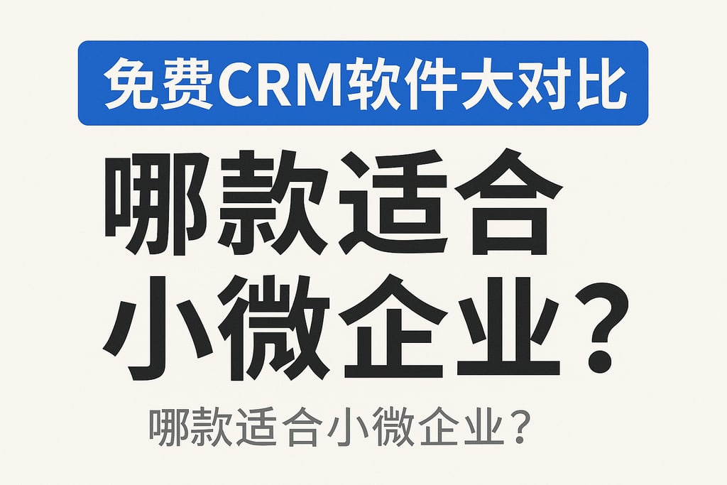 免费CRM软件大对比，哪款适合小微企业？