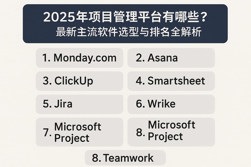 2025年项目管理平台有哪些？最新主流软件选型与排名全解析