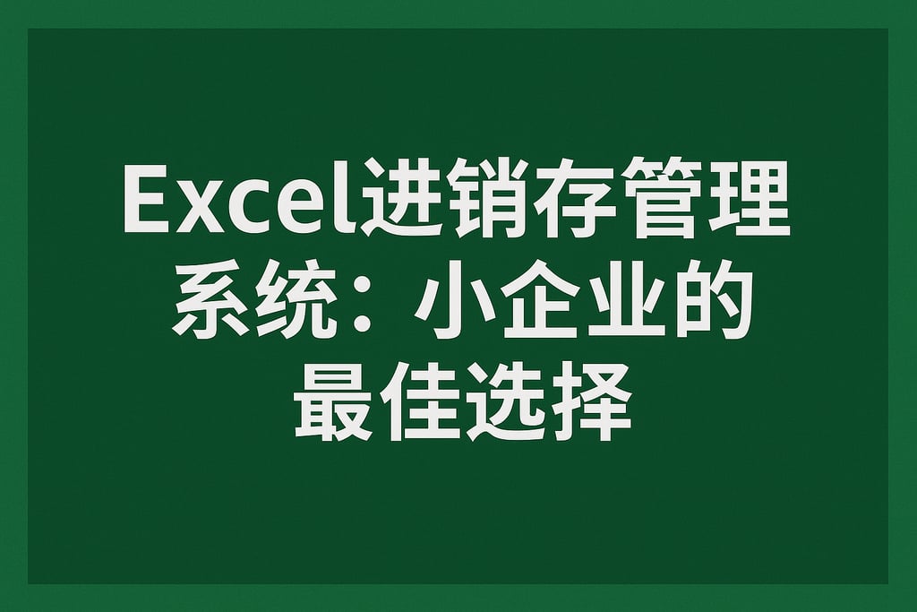 Excel进销存管理系统：小企业的最佳选择