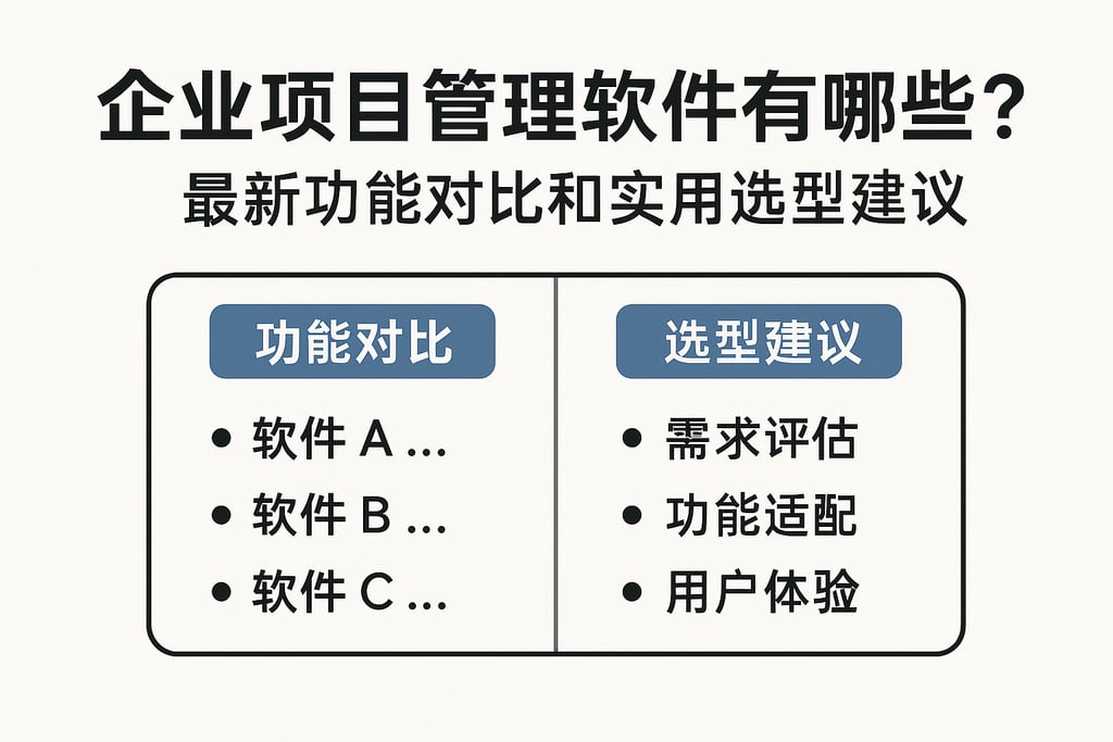 企业项目管理软件有哪些？最新功能对比和实用选型建议