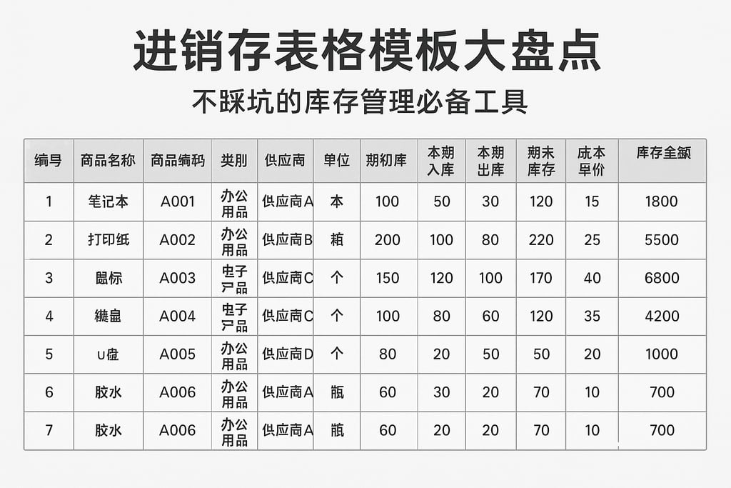 进销存表格模板大盘点，不踩坑的库存管理必备工具
