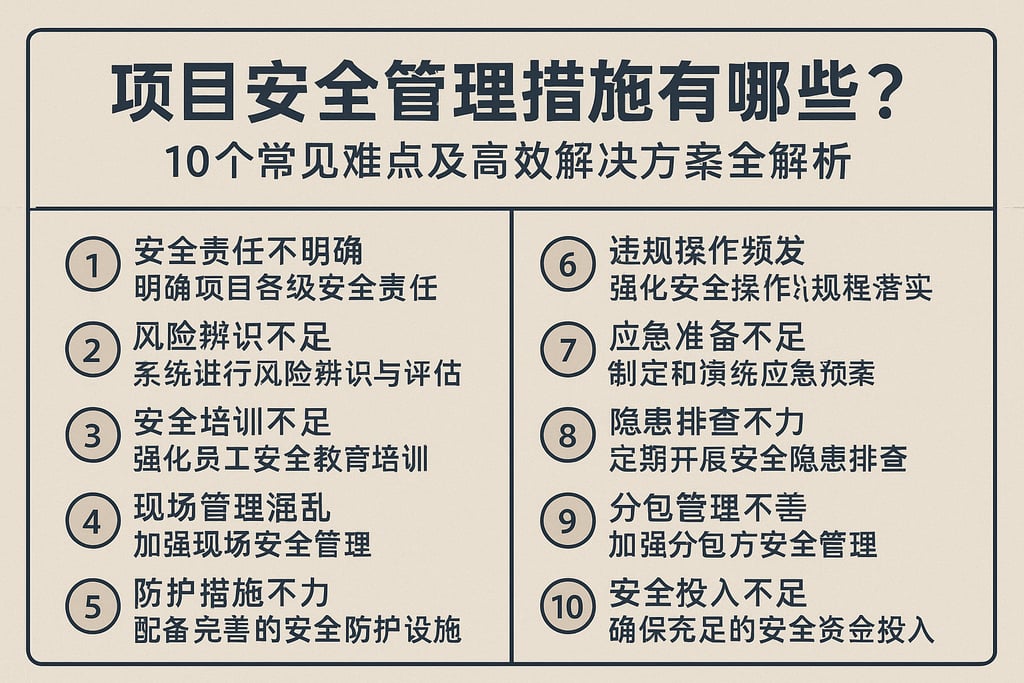 项目安全管理措施有哪些？10个常见难点及高效解决方案全解析