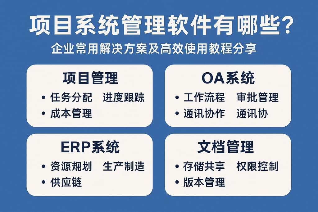 项目系统管理系统有哪些？企业常用解决方案及高效使用教程分享