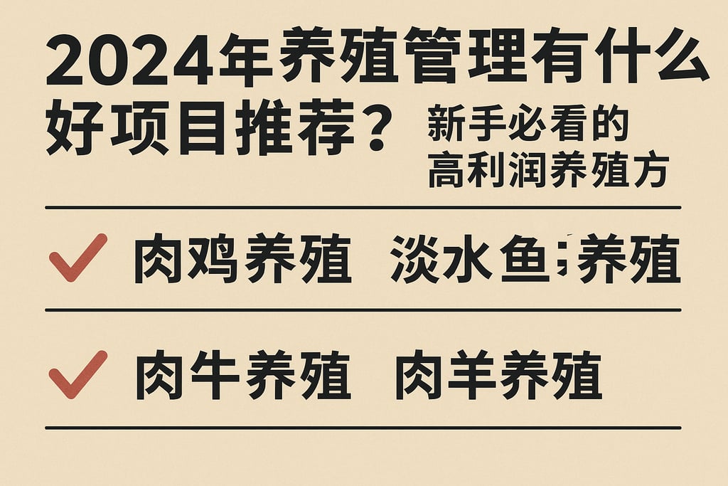 2024年养殖管理有什么好项目推荐？新手必看的高利润养殖方案