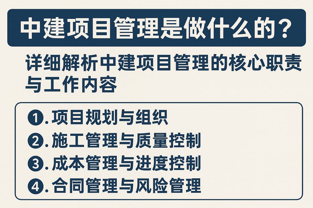 中建项目管理是做什么的？详细解析中建项目管理的核心职责与工作内容