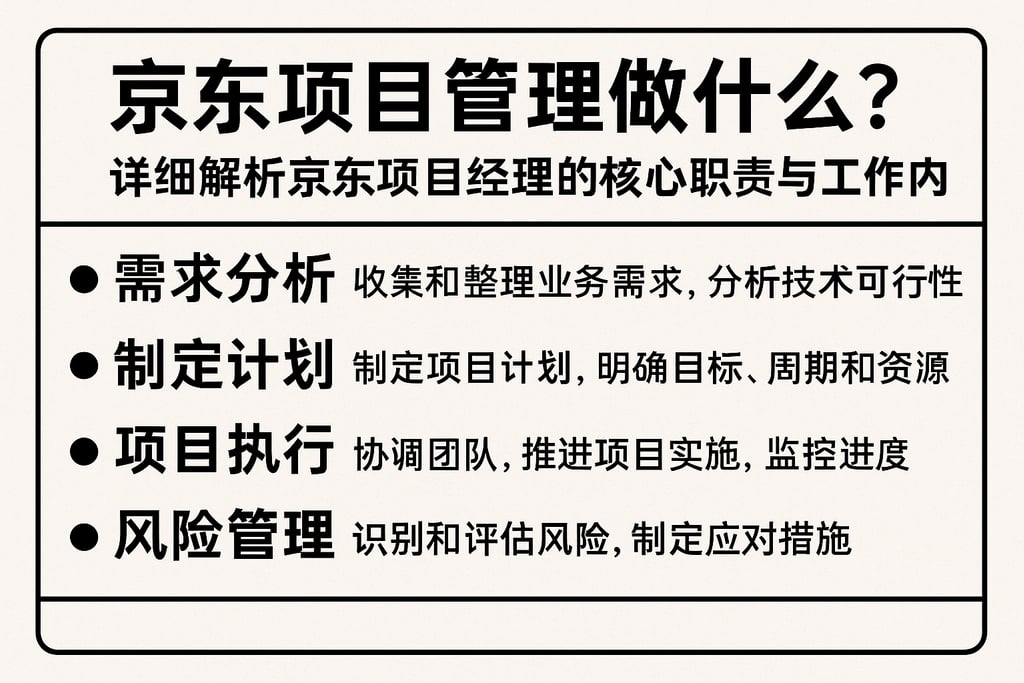 京东项目管理做什么？详细解析京东项目经理的核心职责与工作内容