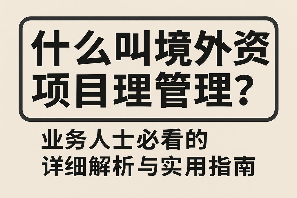 什么叫境外投资项目管理？业务人士必看的详细解析与实用指南