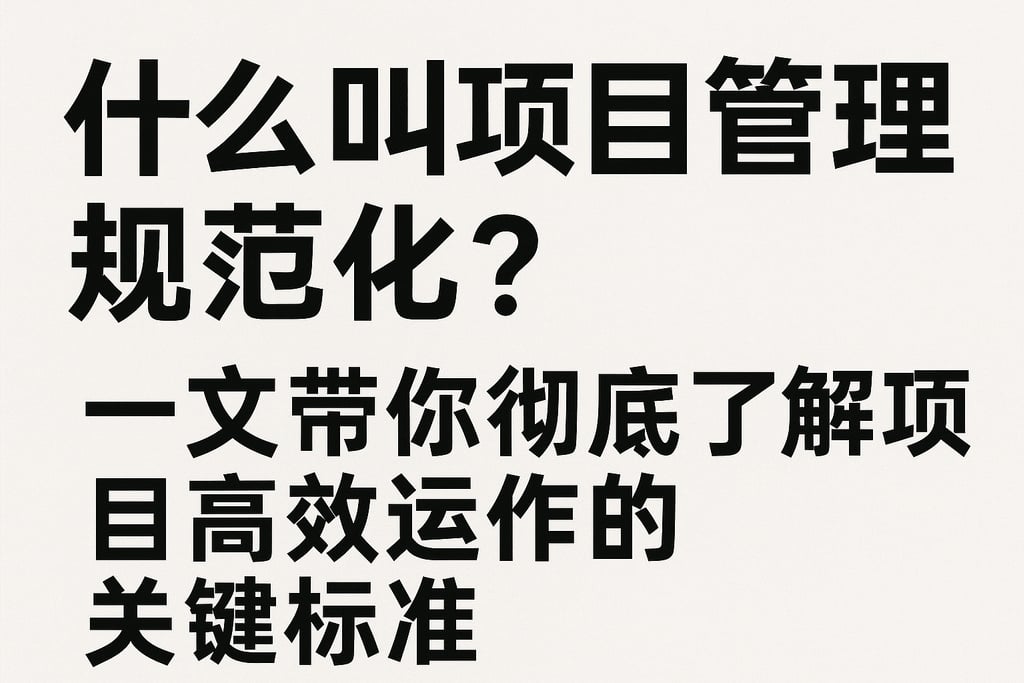 什么叫项目管理规范化？一文带你彻底了解项目高效运作的关键标准