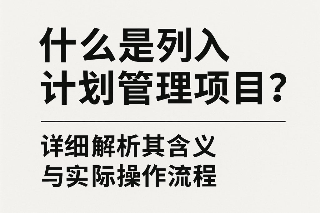 什么是列入计划管理项目？详细解析其含义与实际操作流程