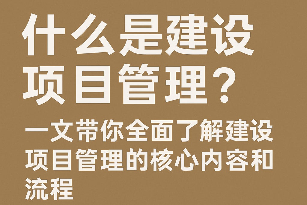 什么是建设项目管理？一文带你全面了解建设项目管理的核心内容和流程