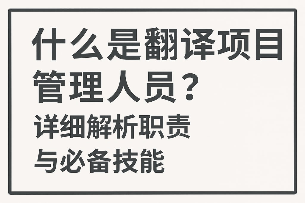 什么是翻译项目管理人员？详细解析职责与必备技能