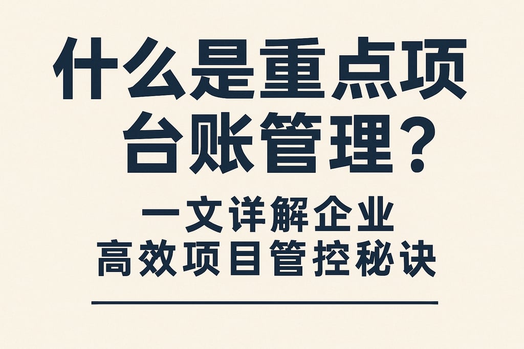 什么是重点项目台账管理？一文详解企业高效项目管控秘诀