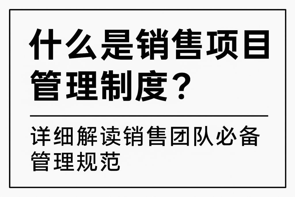什么是销售项目管理制度？详细解读销售团队必备管理规范