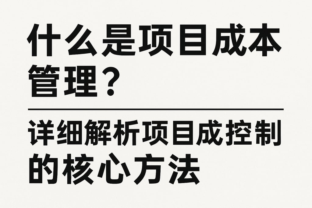 什么是项目成本管理？详细解析项目成本控制的核心方法