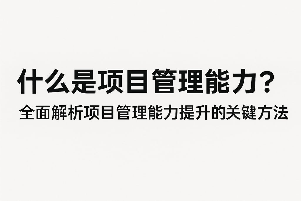 什么是项目管理能力？全面解析项目管理能力提升的关键方法