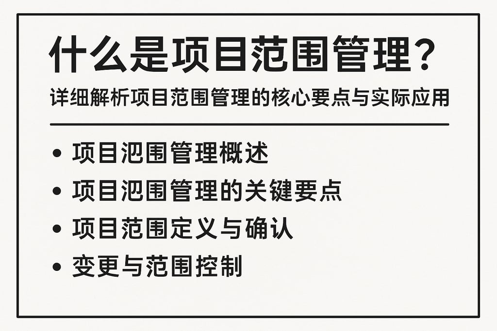什么是项目范围管理？详细解析项目范围管理的核心要点与实际应用技巧