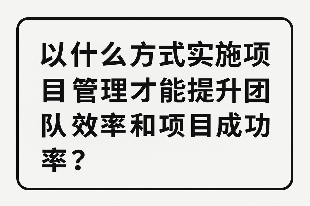 以什么方式实施项目管理才能提升团队效率和项目成功率？