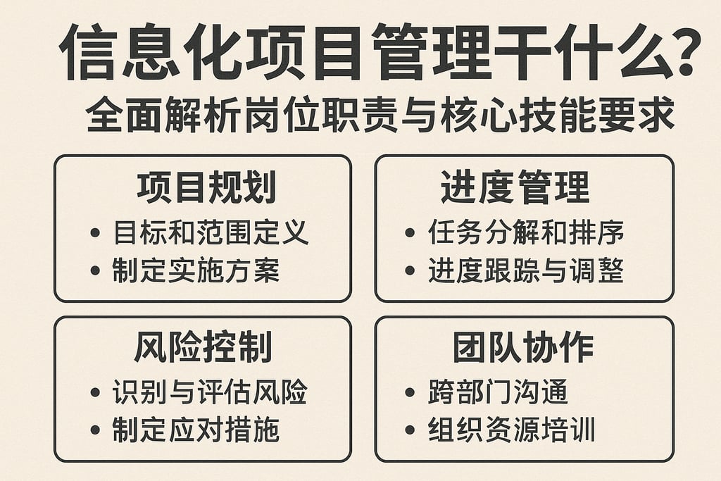信息化项目管理干什么？全面解析岗位职责与核心技能要求