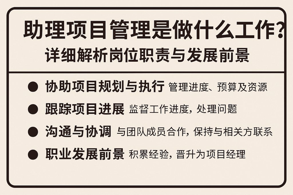 助理项目管理是做什么工作？详细解析岗位职责与发展前景