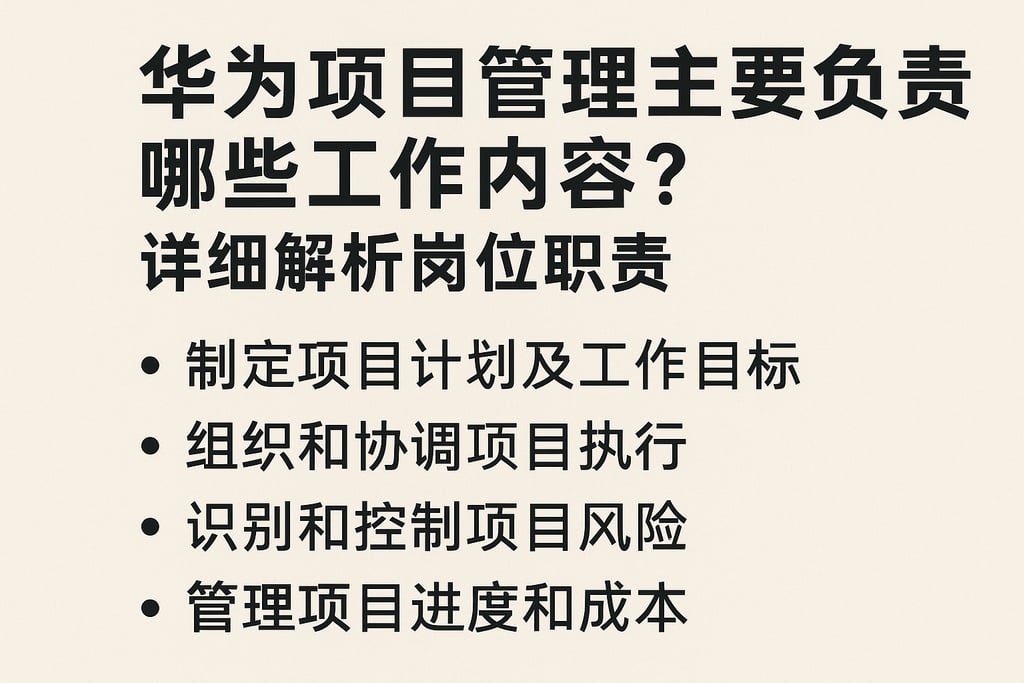 华为项目管理主要负责哪些工作内容？详细解析岗位职责