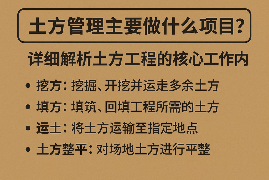 土方管理主要做什么项目？详细解析土方工程的核心工作内容