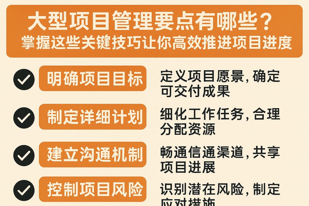 大型项目管理要点有哪些？掌握这些关键技巧让你高效推进项目进度