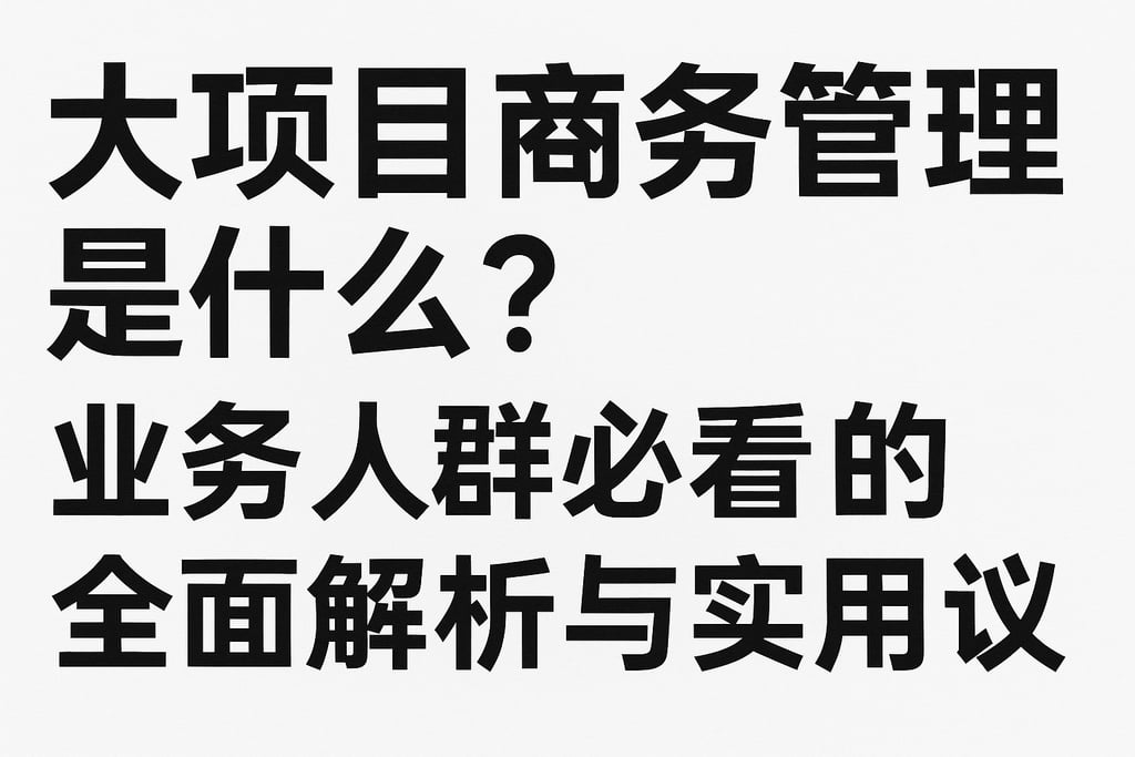 大项目商务管理是什么？业务人群必看的全面解析与实用建议