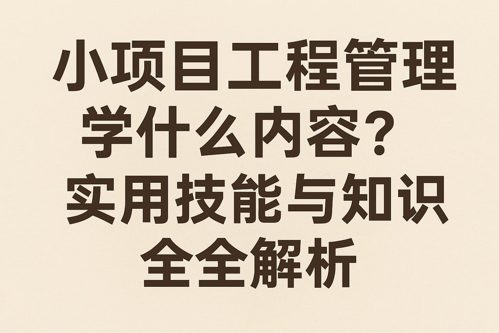 小项目工程管理学什么内容？实用技能与知识点全解析