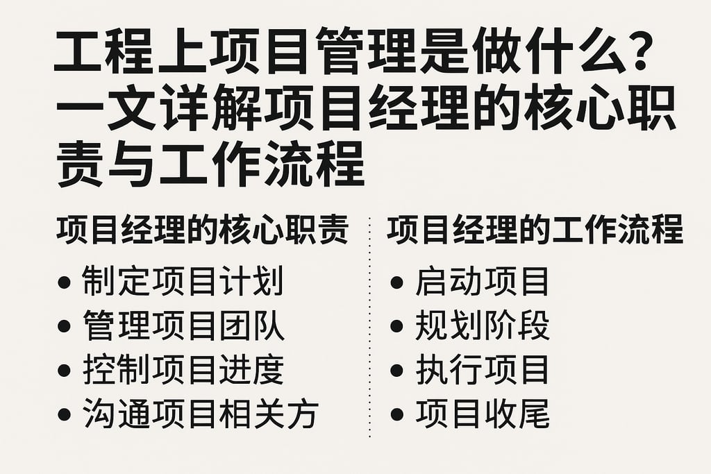 工程上项目管理是做什么？一文详解项目经理的核心职责与工作流程