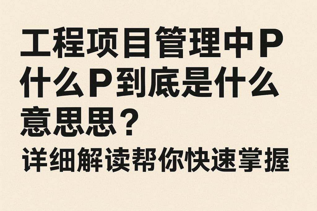 工程项目管理中p什么p到底是什么意思？详细解读帮你快速掌握