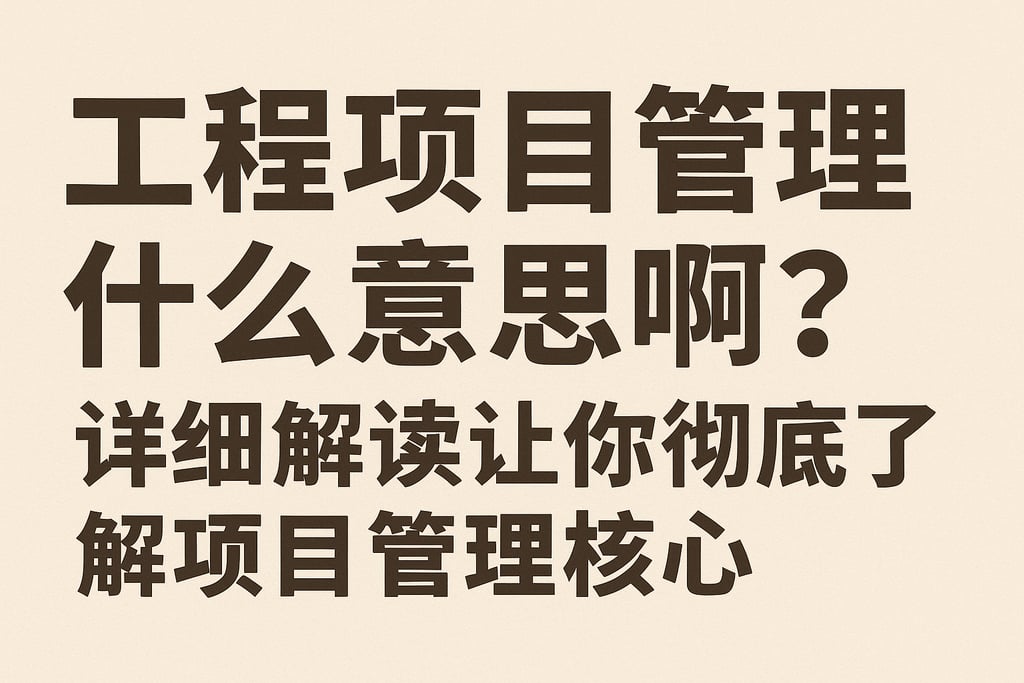 工程项目管理什么意思啊？详细解读让你彻底了解项目管理核心