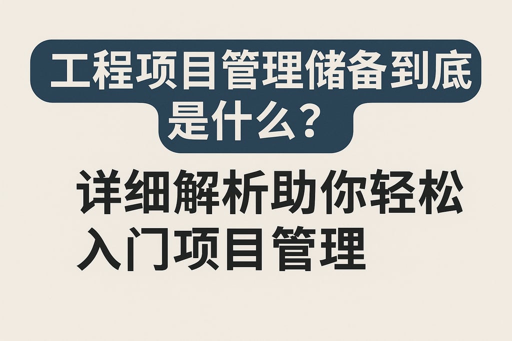 工程项目管理储备到底是什么？详细解析助你轻松入门项目管理